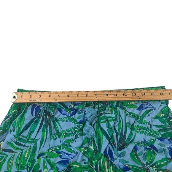 J.Jill Womens Medium Petite MP Tropical Leaf Print Rayon Drawstring‎ Shorts - Picture 9 of 16